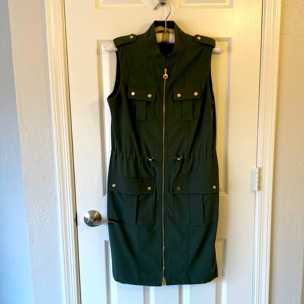 Army Green Cargo Dress by Calvin Klein Size 8.